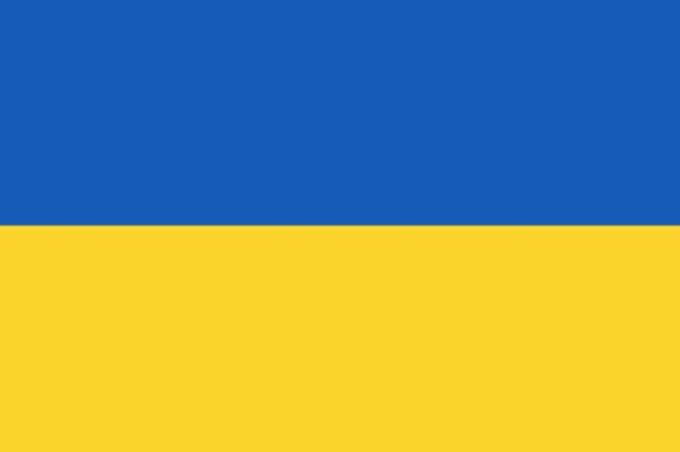 ukrainische Flagge (oben blau unten gelb)